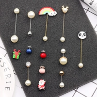 Hàn Quốc ngọc trai trâm cài hoa áo len nữ áo len nhỏ pin cardigan đơn giản phù hợp với đồ trang sức huy hiệu pin ghim cài cổ áo sơ mi nam