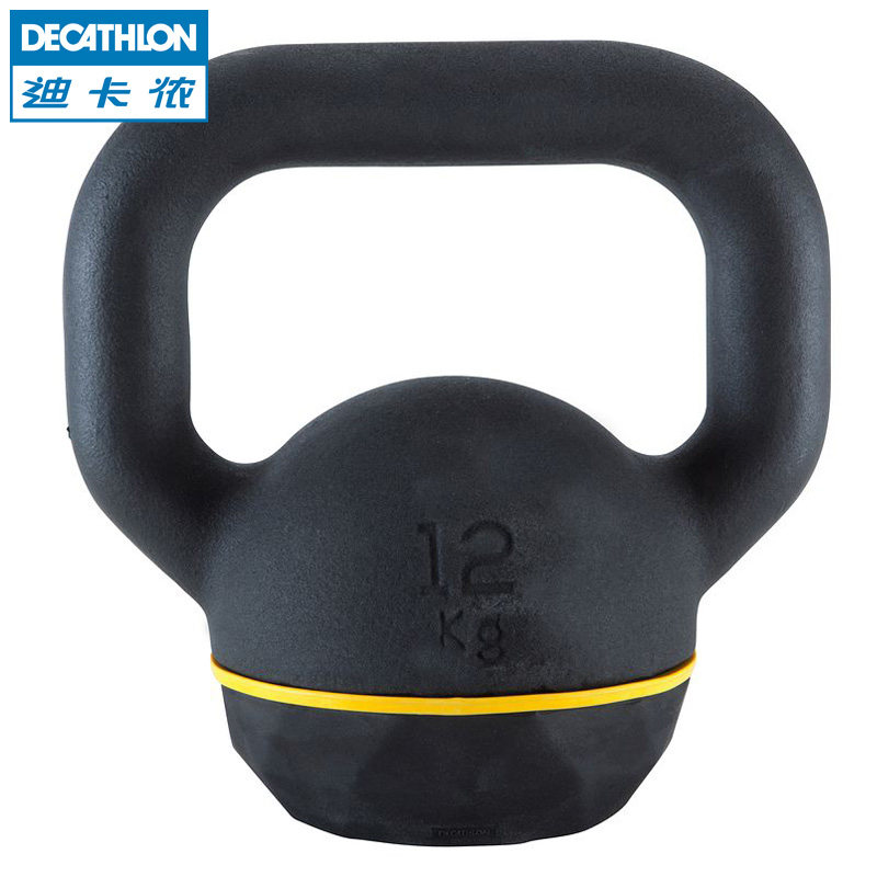 迪卡侬壶铃球浸塑哑铃男女训练肌肉包胶提壶12KG DOMYOS EQ