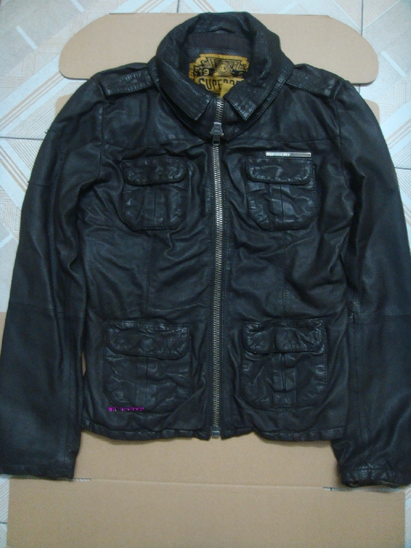 Superdry Goatskin Jacket Dark Brown Spot Xiaobei Evolution (Female L Size, Equivalent to Male S)