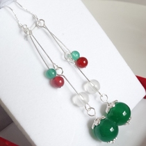 (Everyday Special) Xianyun A-grade natural agate Wangjiawang career jade earrings 925 sterling silver anti-allergic earrings
