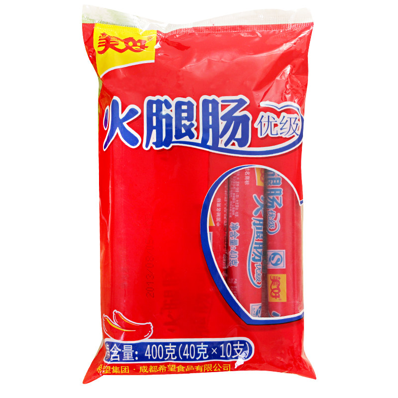 【天猫超市】美好优级火腿肠40g*10支/袋肉类休闲零食小吃下酒