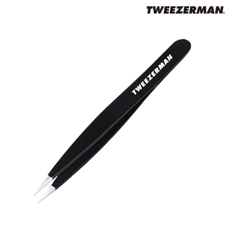 TWEEZERMAN微之魅修眉工具美容清毛发 尖头眉镊子不锈钢