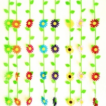 Kindergarten corridor hanging decoration classroom window hanging decoration decoration funny face and floral