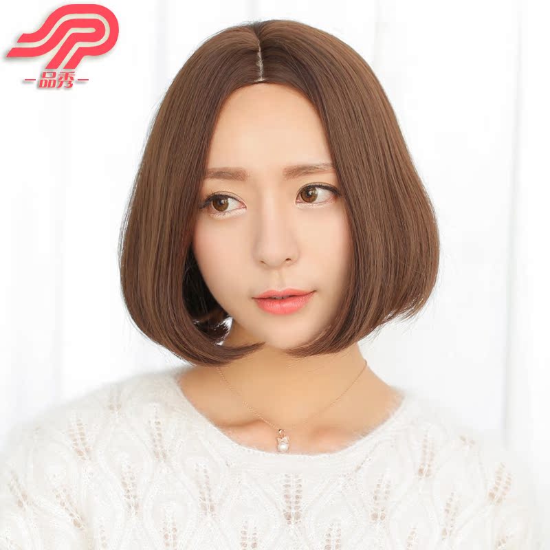 品秀假发 手织中分刘海  短BOBO 蓬松梨花中分假发 短发女假发