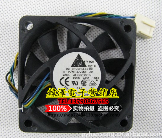 Original Delta AFB0612VHC 6015 12V 0 36A four-line PWM temperature control speed control cooling fan