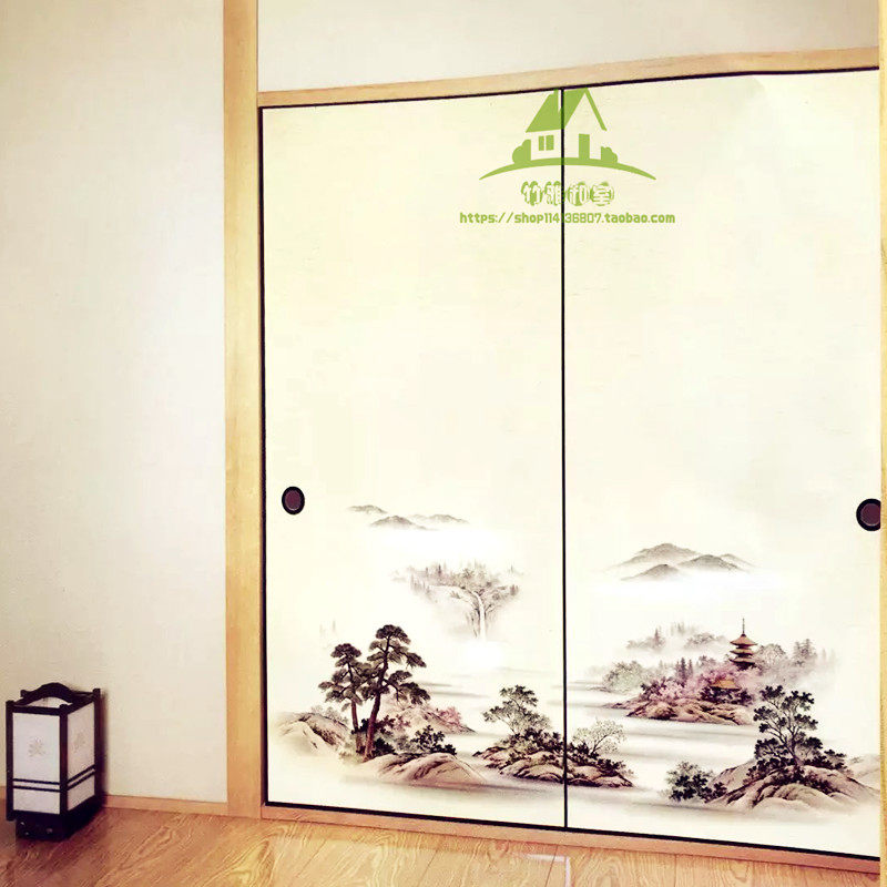 BAMBOO AND CHAMBER TATAMI Painted Paper Cloth Clothing Cabinet Door door separating Brook door Special Import Fukima Paper 781