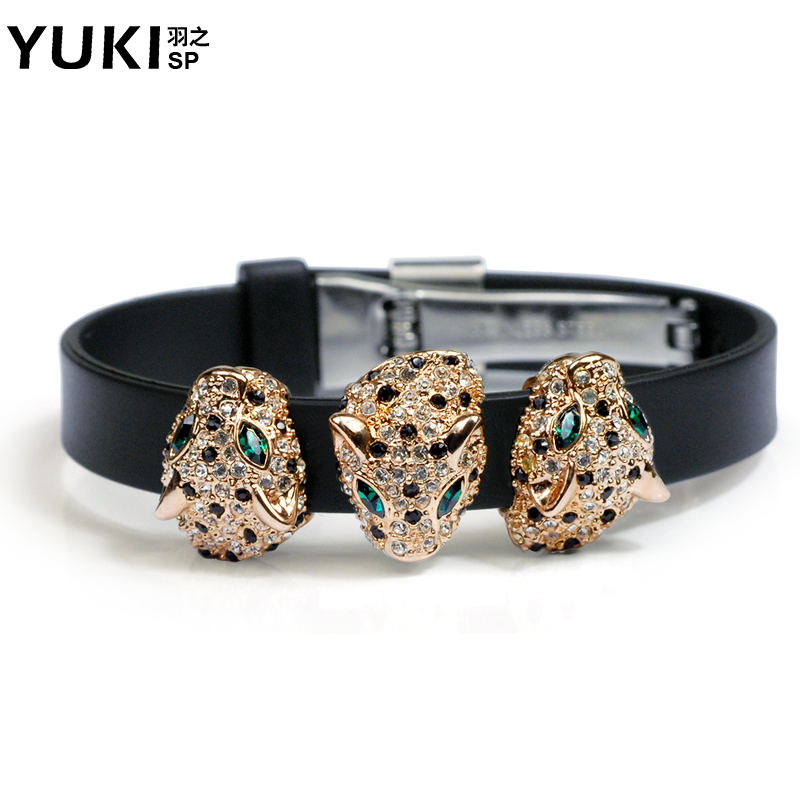 YUKI女士pu皮带手链  欧美时尚个性豹子手饰品 送女生日礼物