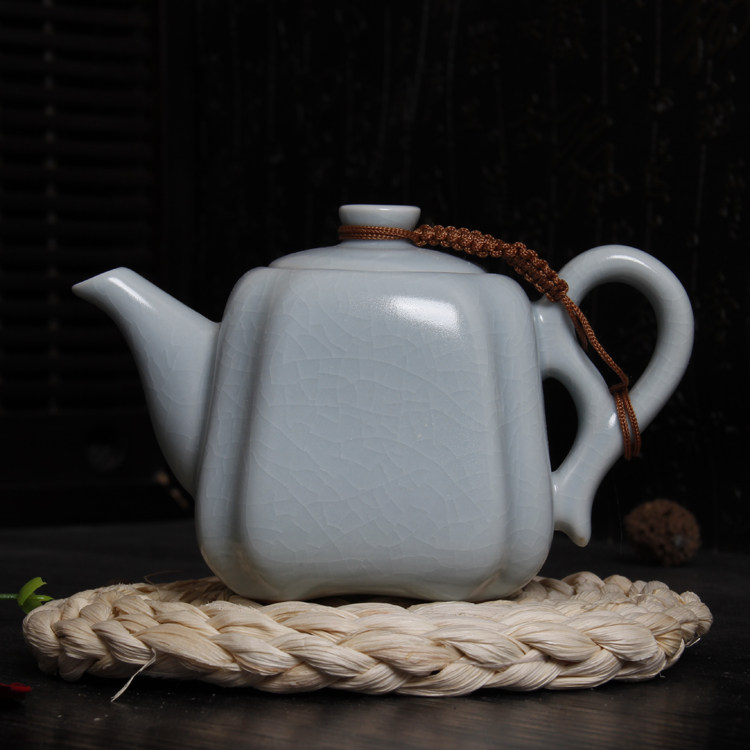 Ru Porcelain Tea Set Large Number Bubble Teapot Teapot Tea Tea Tea Tea Teapot Ceramic Kettle Glass Single Pot Sky Blue Purple Sand Pot
