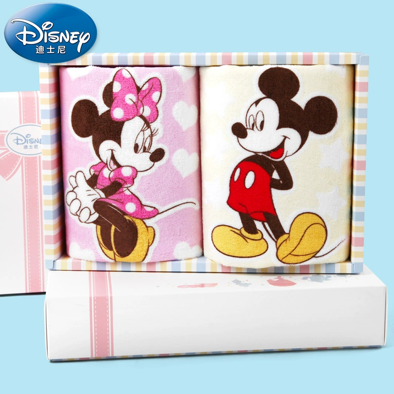 Disney Minnie Mickey Ice Cream Khăn trẻ em Hộp quà 2 gói Khăn bông Quà tặng sinh nhật cho trẻ em Tùy chỉnh - Khăn tắm / áo choàng tắm