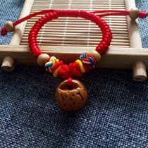 Baby baby child pressure scare evil spirits wild peach core hand string peach walnut handmade peach basket bracelet anklet newborn