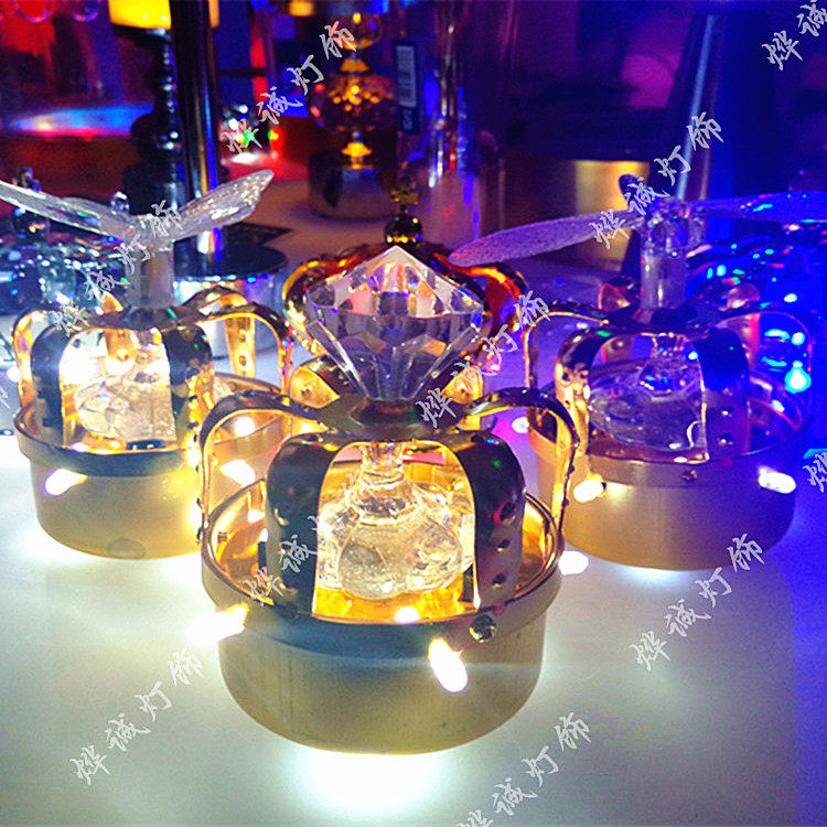 Bar LED Luminous Crown Head Nightclub Recharge, Table Lights Champagne and Wine Lid Wine Cap