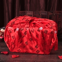 Wedding supplies Daquan baggage leather Big red bronzing jacquard baggage leather wedding happy word baggage bride dowry supplies