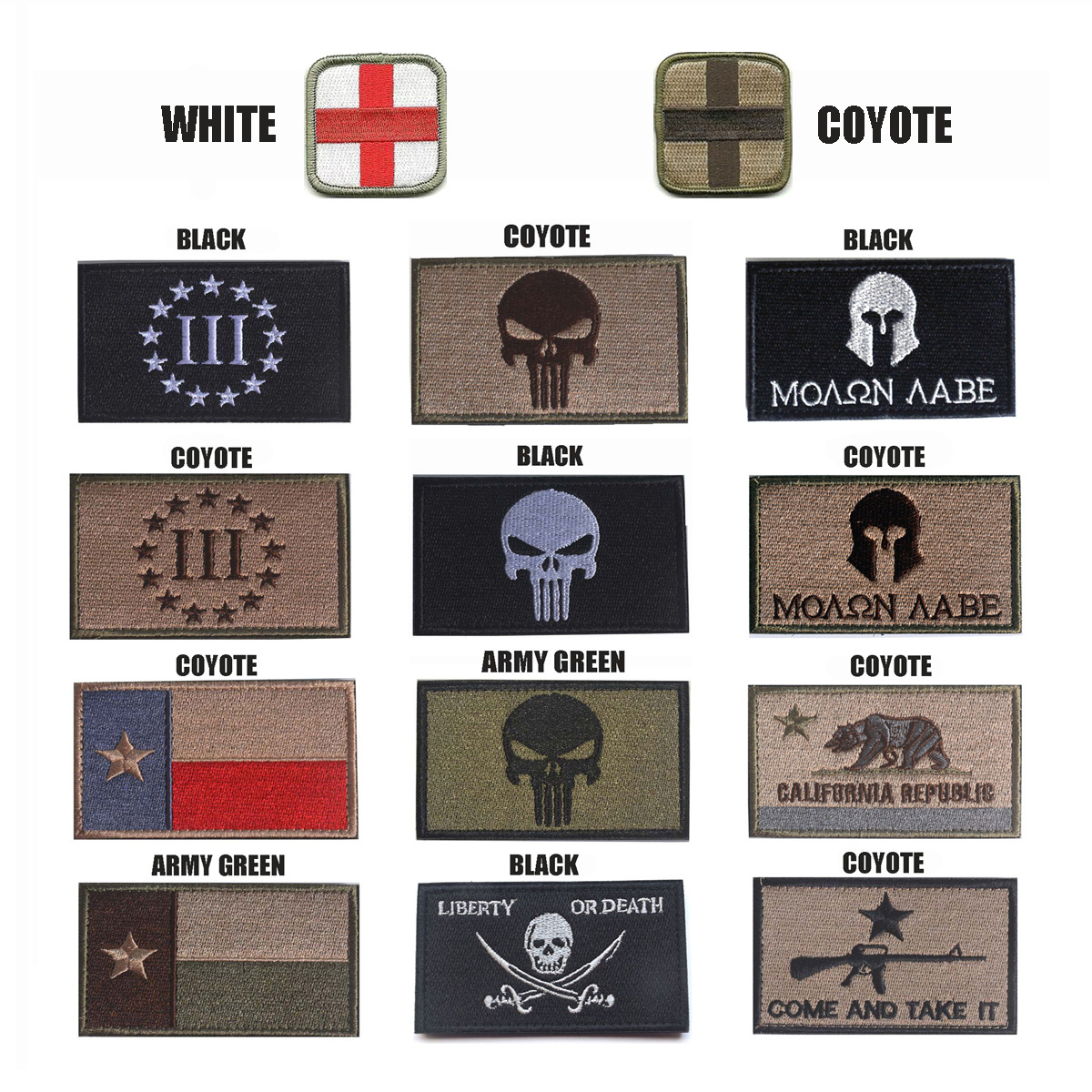 Square Broken Hole Patch Chapter Texas Magic sticker Embroidery Punter Arm Badge Cross Medical Octopus Armor Viking Chest Strip