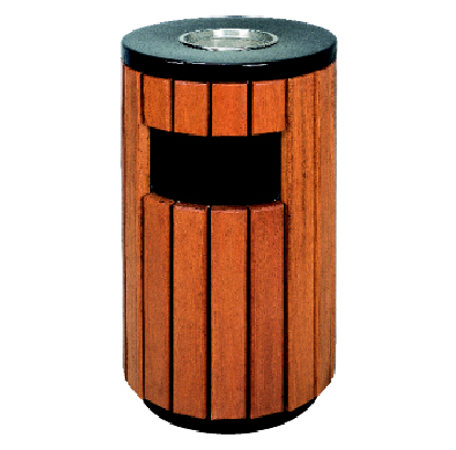 Park scenic street circular iron wood outdoor trash cans municipal sanitation green cleaning seat grand fruit suitcase