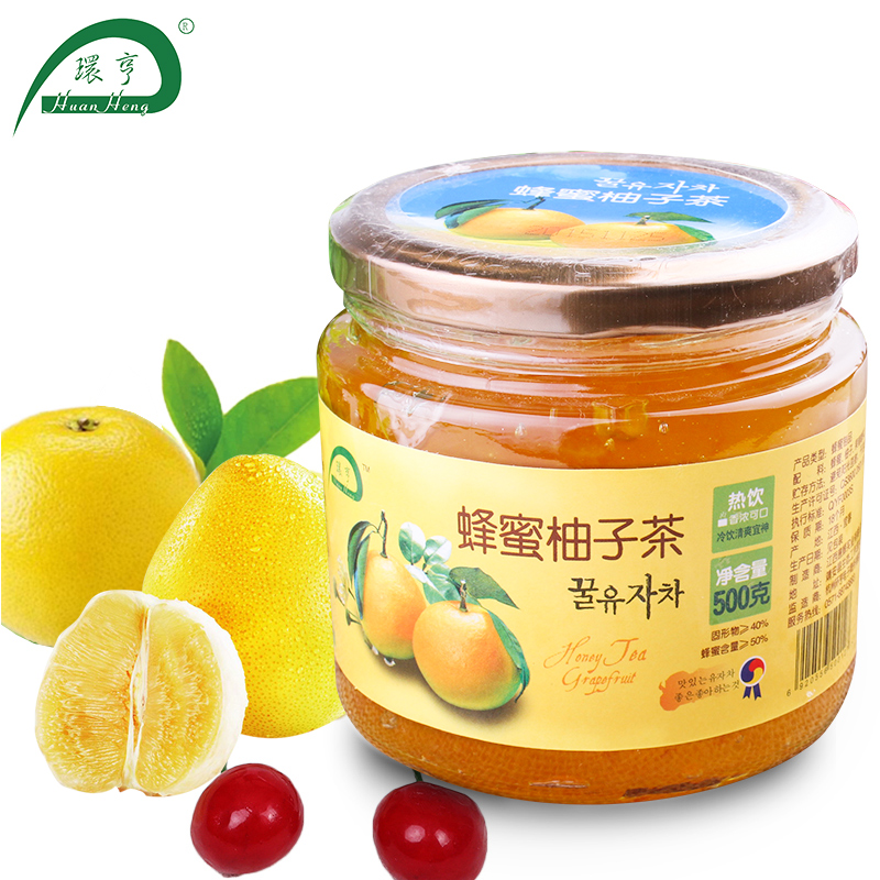 【天猫超市】环亨 蜂蜜柚子茶500g/罐 果味茶 夏季休闲冲饮品%#