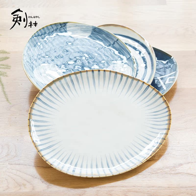 Jian Lin creative Japanese hand - made ceramic plate restoring ancient ways is vegetable salad fruit bowl water dish dish dish characteristics