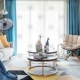 Nordic Sắt bàn cà phê bảng gỗ tròn rắn hiện đại nhỏ gọn phía phòng khách sofa kích thước một vài đồ nội thất nhà thiết kế thời trang - Bàn trà