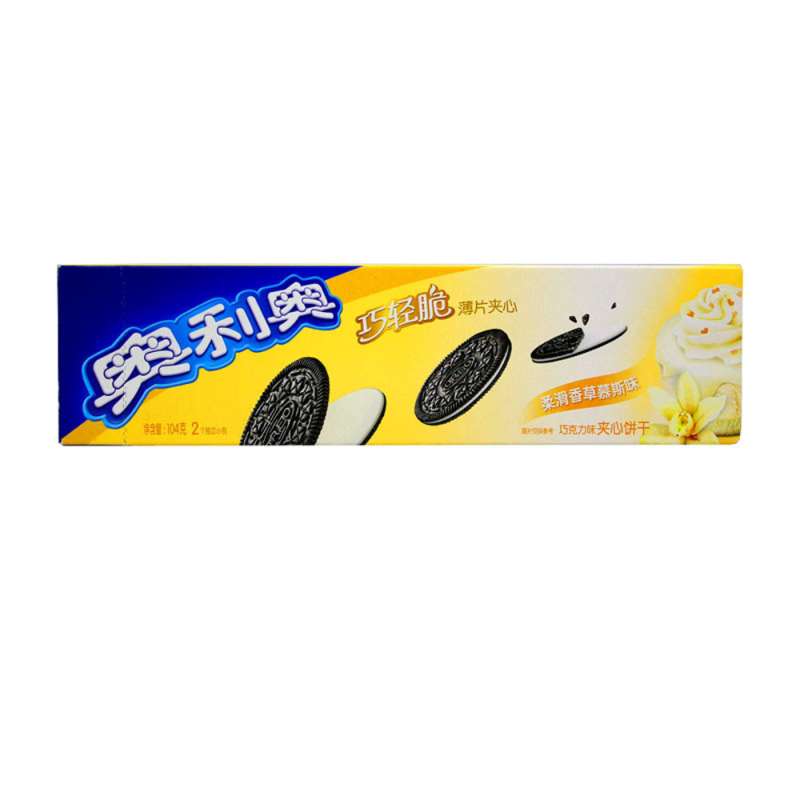 【苏宁易购】奥利奥巧轻脆薄片夹心饼干(柔滑香草慕斯味)104g/盒