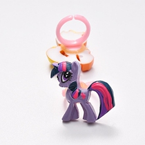 Childrens cartoon ring pony Ziyue cute girl princess jewelry pony color animation toy small ring female
