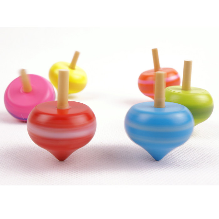 Color top 30S can be inverted to exercise fingers with pattern mini wooden children's educational toy 2 years old