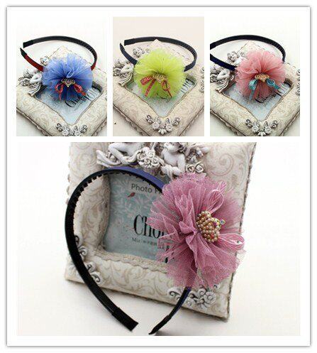 Korean children's hair accessories headdress big girl baby headband bow crown yarn Korean princess cute hairpin