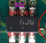 6JU 6JU patch 6 feet repair reverse check modified screen printing mark imprint character power supply voltage regulation code