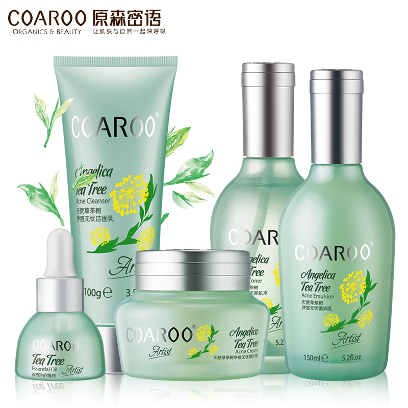 COAROO原森密语 天使草茶树净痘控油淡印保湿补水护肤化妆品套装