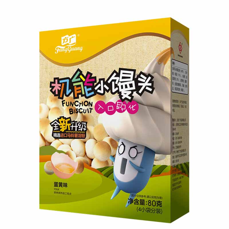 【天猫超市】方广机能小馒头钙铁锌蛋黄味80g