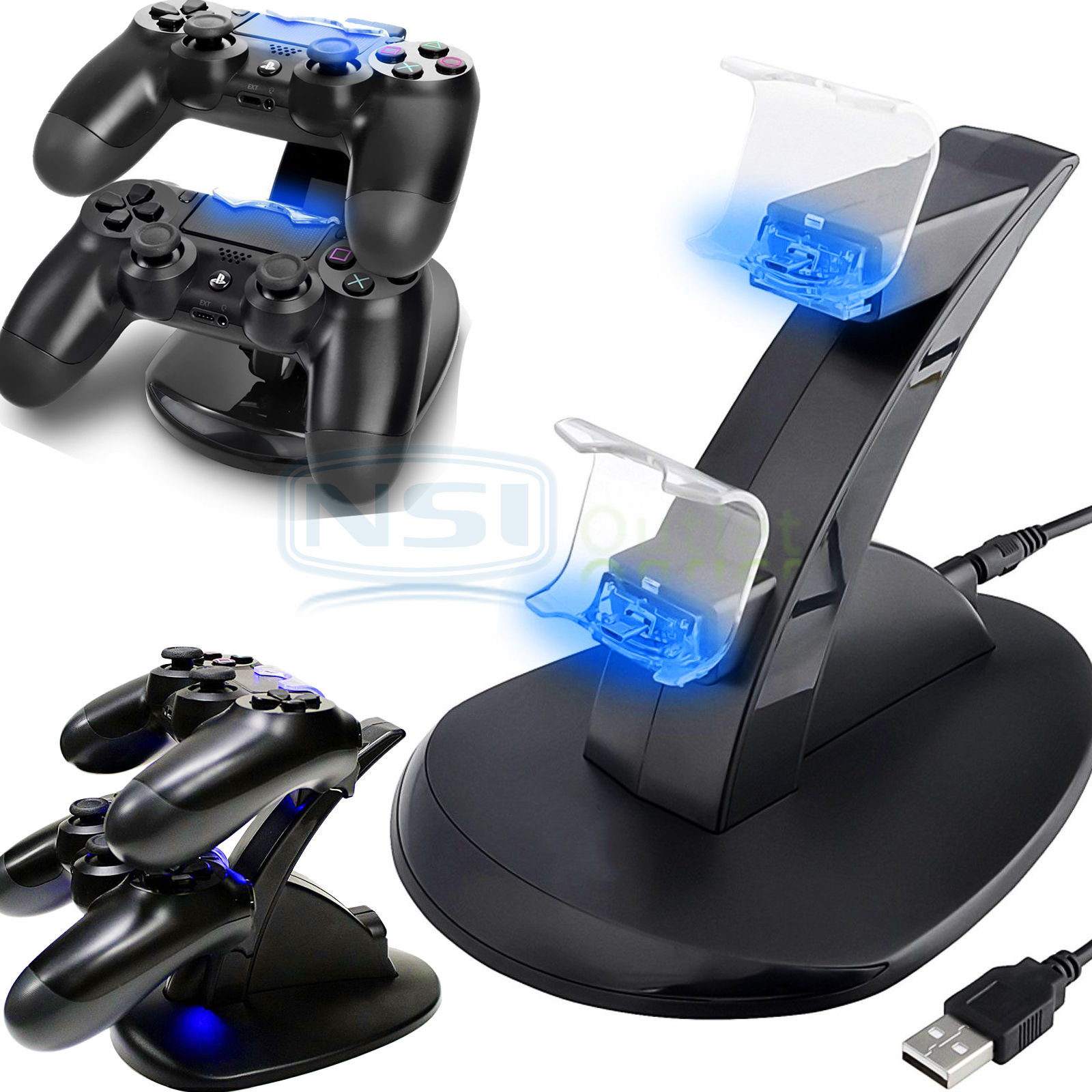USB fast charging cradle with LED dual charger base PS4 controller PS4 handle charger