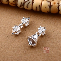 S925 Sterling silver Diamond bell Vajra counter Buddha beads accessories counter Rosary beads pendant DIY accessories