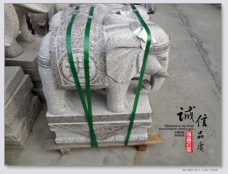 Suction town house Feng shui stone elephant craft gift decoration Xia Hong auspicious wishful elephant stone carving elephant decoration 60CM high