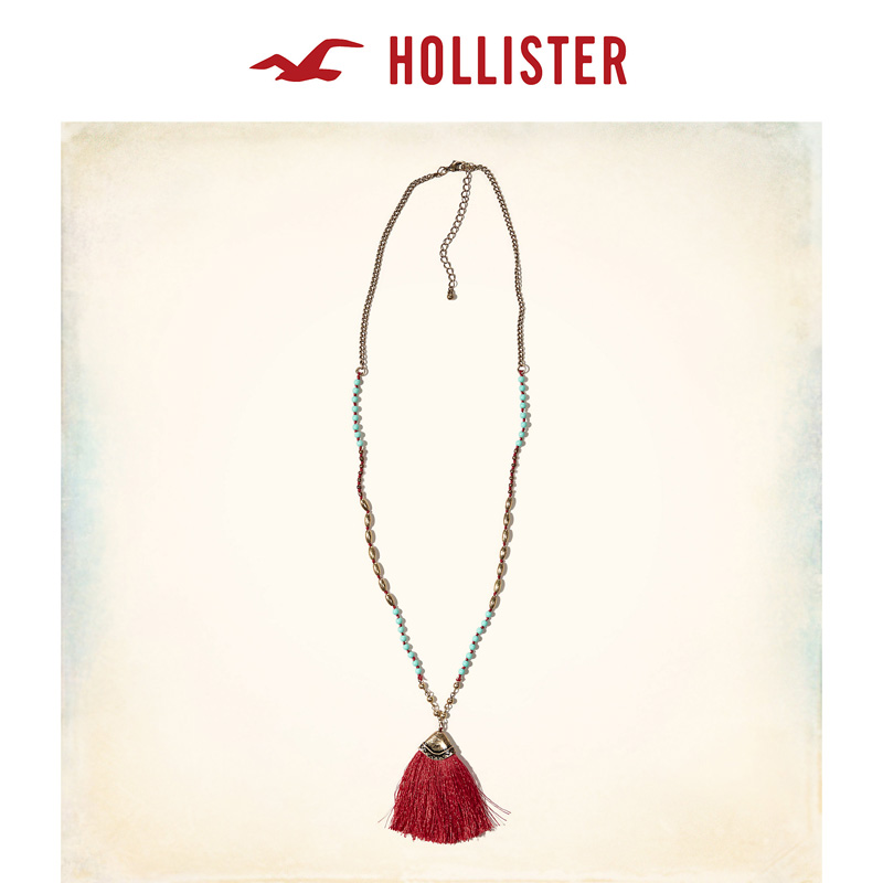 Hollister 红色流苏项链 女 127106