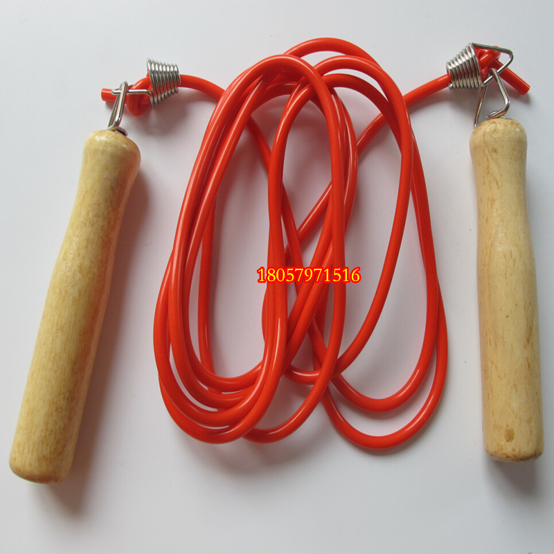 Heat Pin Wood Handle Jump Rope Fitness Exercise Weight Loss Adjustable Jump Rope Anti-Wound Rope Skipping Rope Special Students