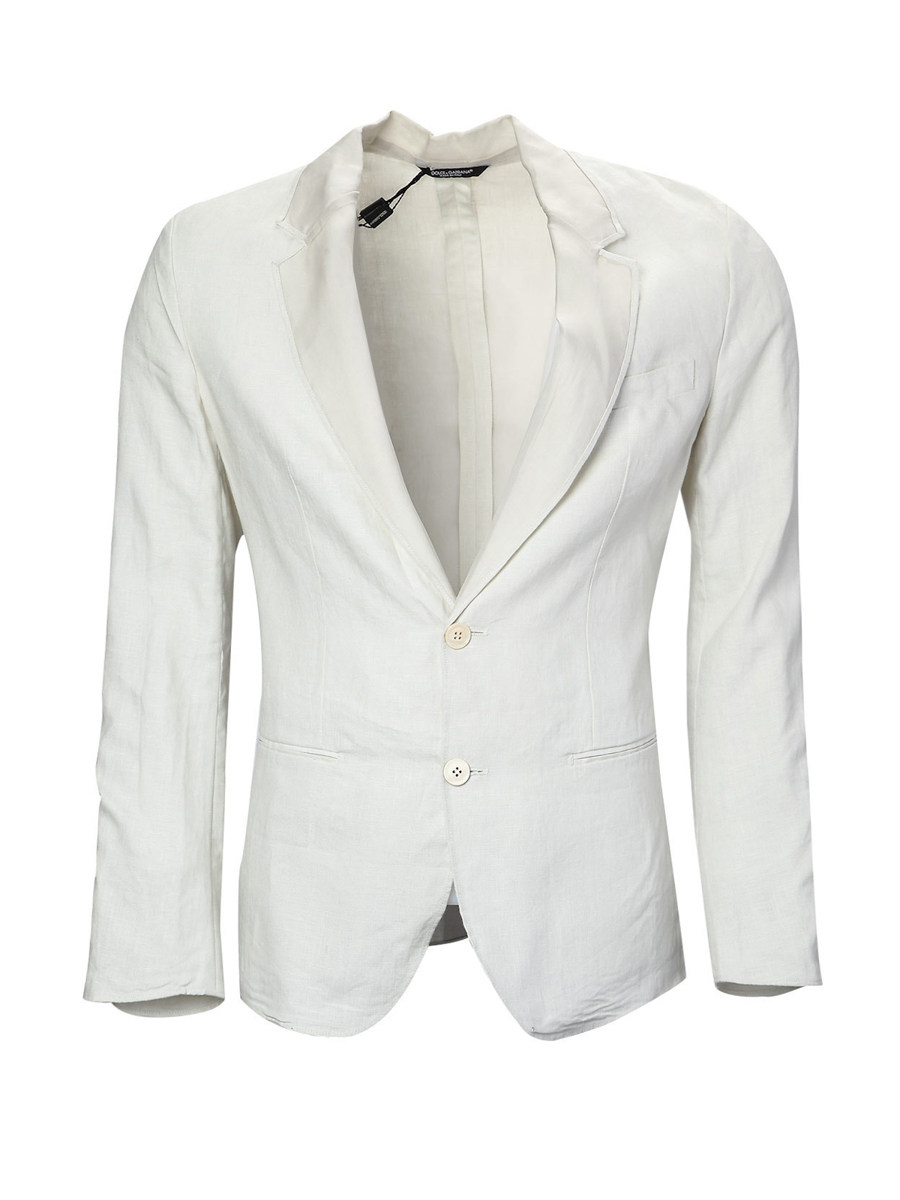 Dolce&Gabbana 白色平驳领修身西装外套