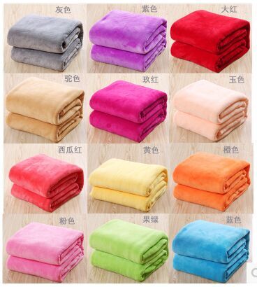 Flannel All-Season Solid Color Coral Fleece Blanket Bed Sheet Upgraded Flannel Air Conditioning Blanket Children's Blanket Special Offer 