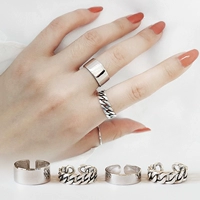 S925 sterling bạc ngón trỏ nhẫn nữ thủy triều người tối giản gió retro chuỗi xoắn mở vòng quà tặng trang sức Hàn Quốc nhẫn cặp bạc