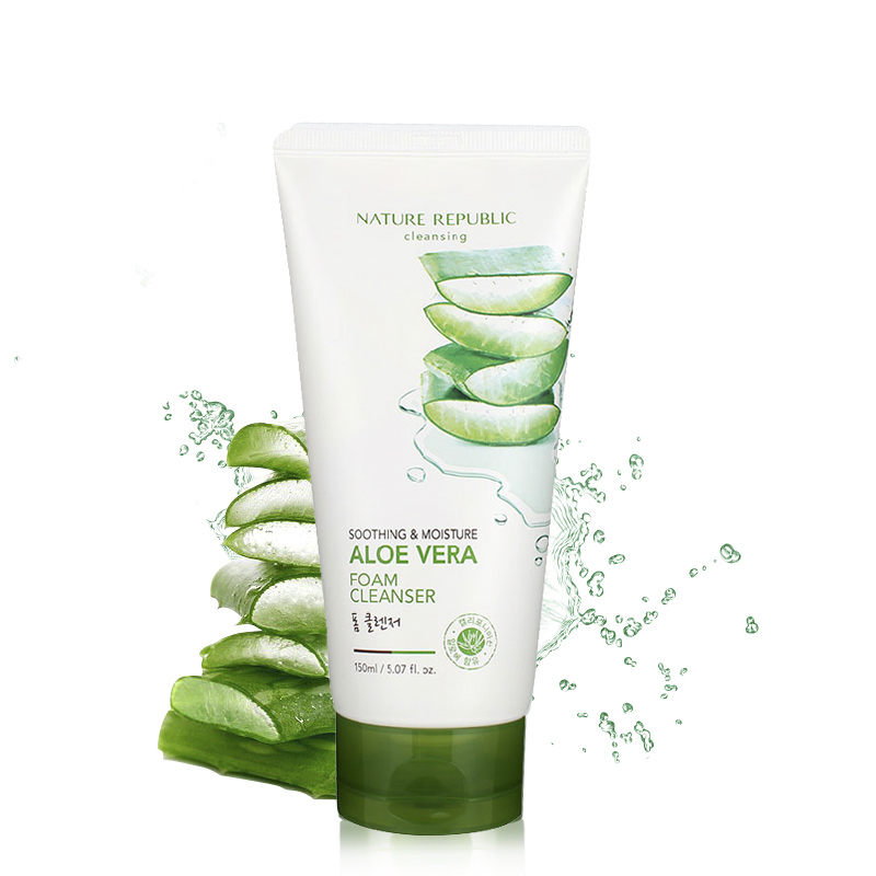 Nature Republic自然乐园芦荟洗面奶泡沫洁面乳150ml补水保湿