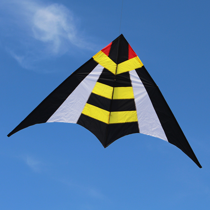 Large Yellow Bee Kite Resin Rod Plaid Cloth Good Material Easy To Fly Breeze Series Kites