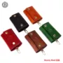 2016BM mới nhập khẩu túi da khóa retro màu đồng handmade túi da khóa màu đỏ ví móc khóa silicon