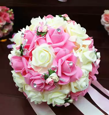 Wedding supplies Korean bride hand bouquet simulation rose wedding scene props creative wedding flower ball