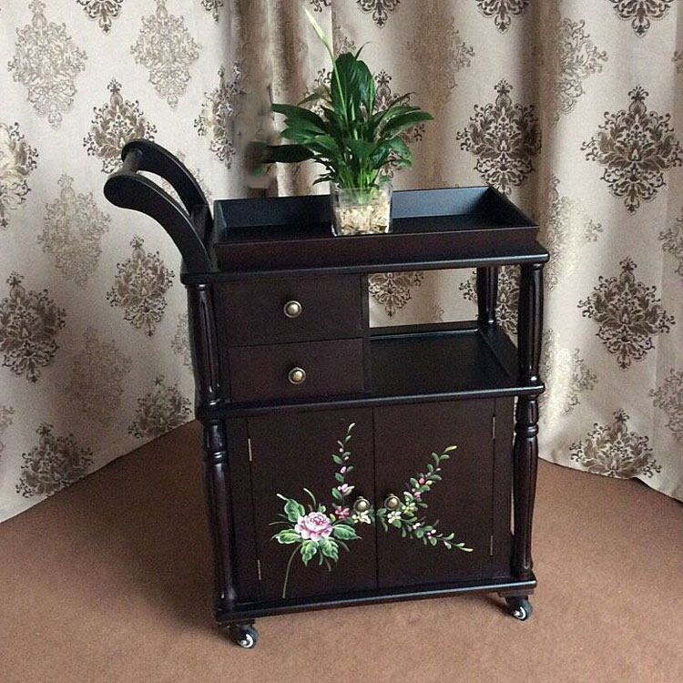 Eurostyle Wood Furniture Beauty Yard High-end Solid Wood Cart Solid Wood Tool Car Wood Trolleys Customizable