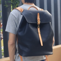 Maison handmade x Bull Leather Double Shoulder Backpack Brief Military Wind Bucket Bag Paratrooper Travel Bag Handmade Customize