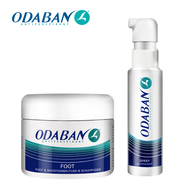 英国Odaban优得芬止汗喷雾30ml+去脚臭足粉50g套装组合