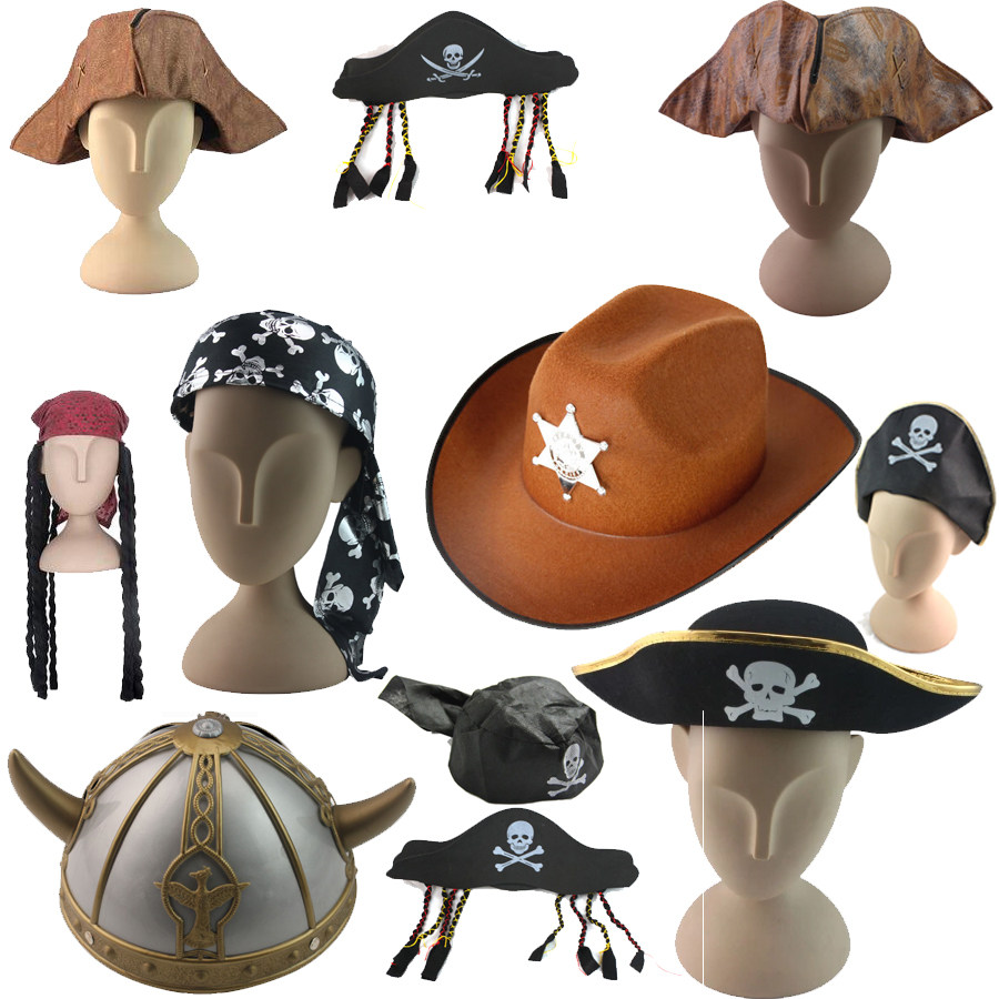 Christmas performance hat cosplay Caribbean pirate hat prop cowboy Viking safety helmet Captain hat Jack