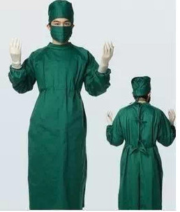 Pure Cotton Yarn Card Surgery Suit Surgery Suit Hand-washing Clothes Brushed Hand-made Ink Green Hat Mask