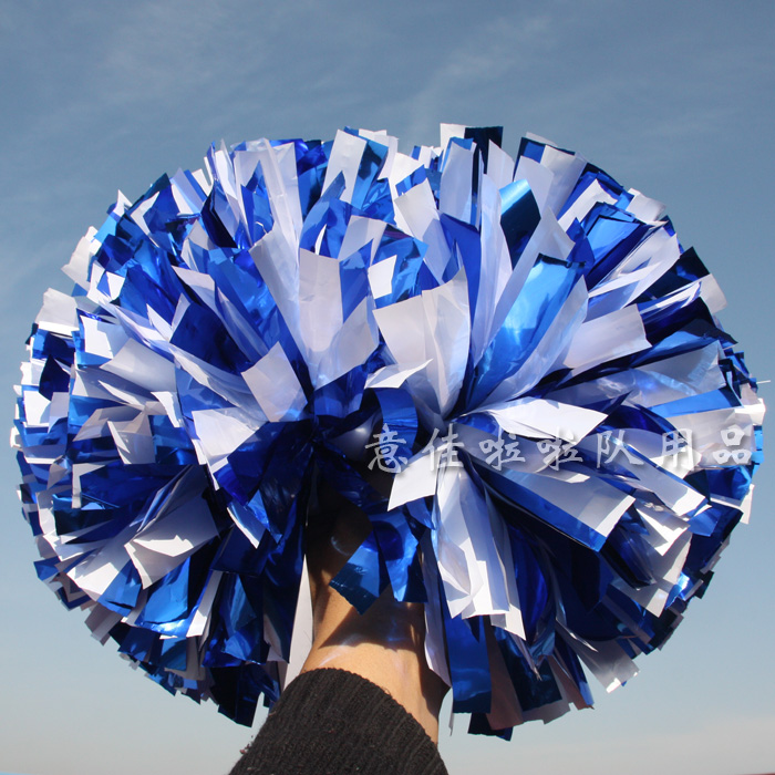 Professional competition La La flower ball Cheerleading square dance hand flower (metal royal blue white) La La ball