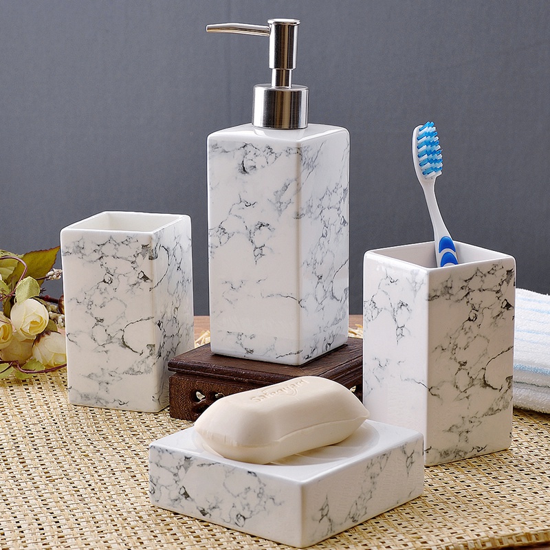 European creative theme 4 times brushing mouthwash cups set ceramic gargle for wash gargle suite