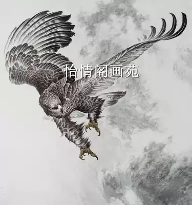 Meticulous painting, White drawing, Eagle drawing, landscape painting, flower and bird painting, line drawing, physical draft 077