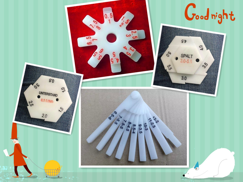 Customized plastic face difference gap ruler cross-sectional gauge feeler gauge disc fan-shaped octagonal ruler star shape