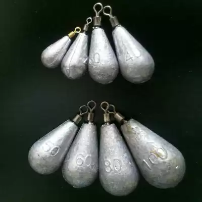 Water drop-shaped swivel lead pendant string hook lead drop heart-shaped water drop belt ring pendant throwing Rod